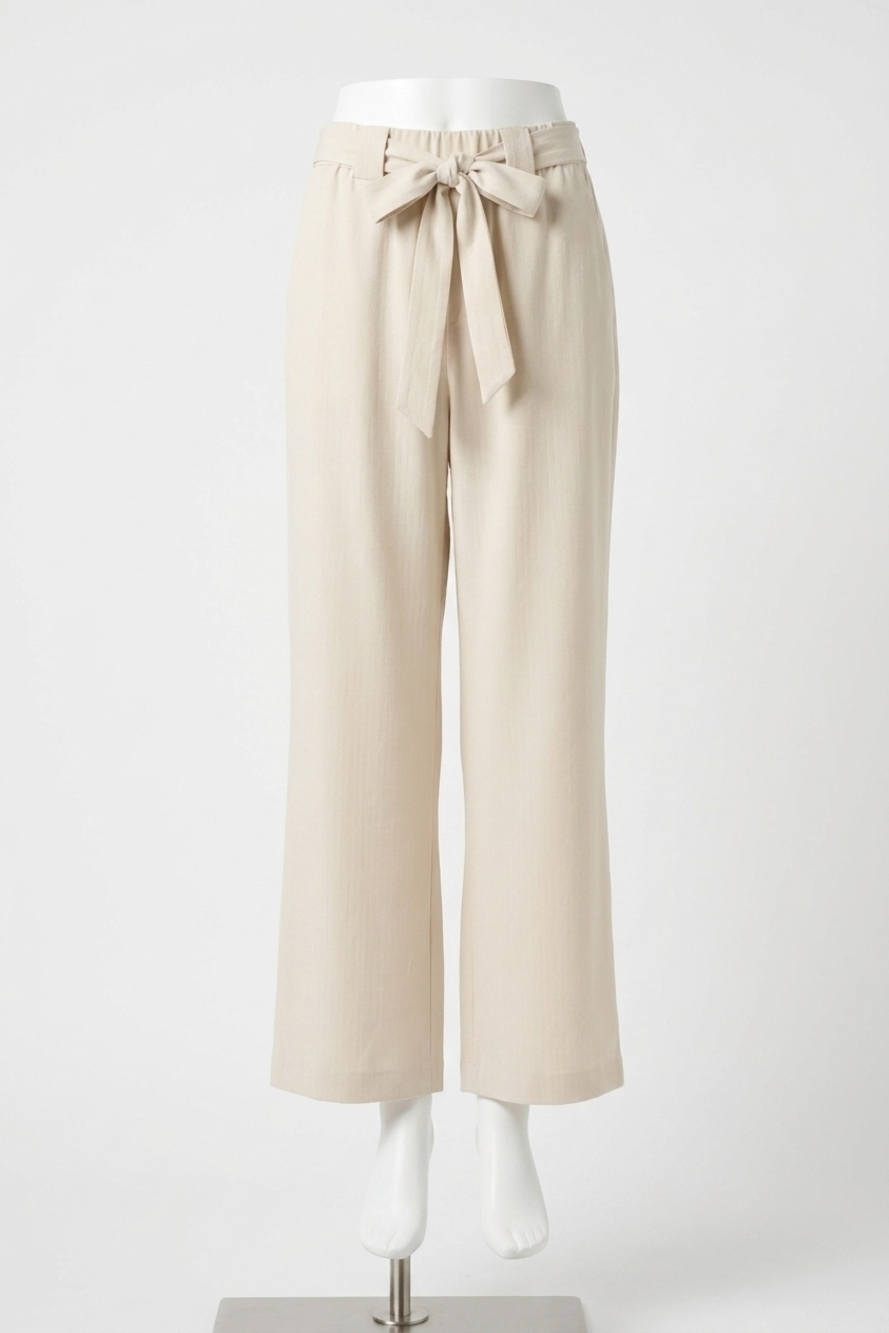 NEW JOSEPH RIBKOFF linen woven pull-on wide leg pants in natural